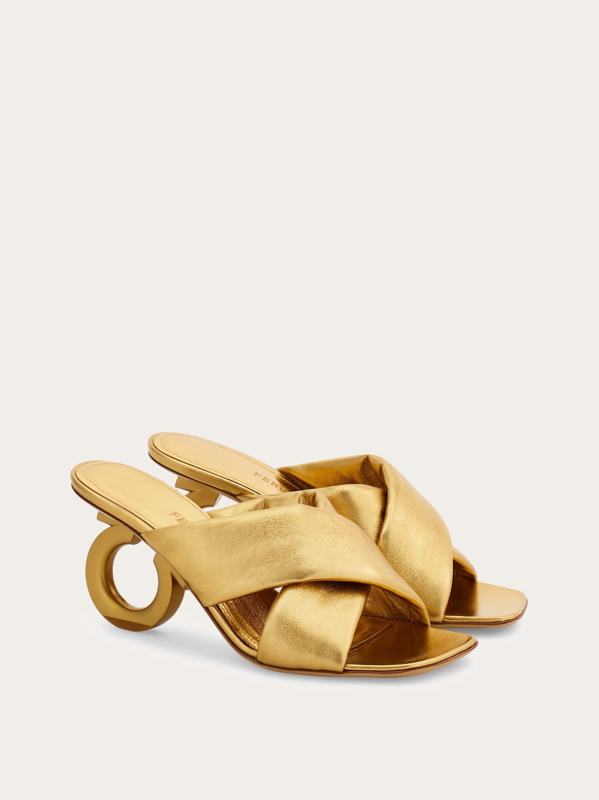 Ferragamo Padded sandal with Gancini heel - Image 3